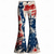 abordables Fondos-250º Aniversario de EE. UU. Retro Antiguo Años 70 Pantalones Los pantalones de campana Hippie Disco Alta cintura Disfraz Mujer Mascarada 4 de julio Fiesta Día de la Independencia Adulto Pantalones