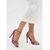 economico Sandali con tacco-Sandali da donna con tacco a spillo viola acceso - eleganti décolleté a righe zebrate con cinturino alla caviglia, perfetti per cene di lusso su navi da crociera, serate di gala e feste estive.
