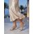 baratos Mulheres-Sandálias femininas douradas com salto bloco e rede de strass - sapatos elegantes para jantares de resort em férias.