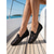 economico Ballerine da donna-Espadrillas da donna eleganti in rete nera - scarpe basse traspiranti con lacci e paillettes e suola morbida, ideali per crociere e viaggi in yacht di lusso. &amp;abiti da resort estivo