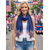 voordelige Accessoires-Patriottische damessjaal van polyester chiffon, lichtgewicht en ademend, met sterrenprint, perfect voor de viering van 250 jaar Amerika, Onafhankelijkheidsdag, dagelijks gebruik en vakanties.