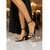 cheap Heeled Sandals-Women's Black Block Heel Sandals - Elegant Ankle Strap Heels with Sparkling Rhinestone Band for Summer Evening Parties, Luxury Resort Vacations &amp; Cocktail Events