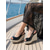 economico Sandali con zeppa-Eleganti sandali con zeppa neri in vernice da donna - espadrillas con plateau e punta aperta e cinturino regolabile per vacanze in crociera e cene su yacht di lusso &amp;eventi serali estivi