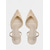 voordelige Moeder van de Bruid/De Bruidegom-Dames pumps met slingback en kittenhak in nude mesh met geweven details, elegante schoenen voor de moeder van de bruid voor een tuinbruiloft, pumps met spitse neus en lage hak voor een ceremonie in de