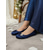 ieftine Mama miresei/mirelui-pantofi de mireasă pentru mama miresei/mirelui, pantofi balerini din satin bleumarin pentru femei, pantofi de mireasă cu toc jos și detalii cu strasuri, pantofi de seară confortabili