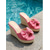 abordables Sandales compensées-Sandales compensées chics en daim rose pour femmes - sandales à plateforme confortables ornées d'un grand nœud, idéales pour les piscines d'hôtels de luxe et les stations balnéaires. &amp;vacances d'été