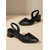 abordables zapatos de tacón con tira-Zapatos de tacón con tira trasera y efecto cocodrilo en marrón para mujer: elegantes tacones de bloque con punta puntiaguda y correa ajustable para trabajo de oficina o negocios informales. &amp;ropa