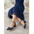baratos Mãe da Noiva/Namorado-Sapatos de salto bloco azul-marinho para mulheres, com bordado em renda e detalhes em miçangas, elegantes sapatos para a mãe da noiva em casamentos na cidade, sapatos de salto alto com bico fino para
