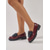 ieftine Mocasini de Damă-Mocassini pentru femei din piele sintetică lacuită burgundy - Pantofi slip-on clasici cu vârf rotund și detalii cu fundă în carouri talpă cu zimți pentru muncă la birou ocazii business casual și