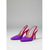billiga Slingback-pumps-Dampumps i livfullt lila och fuchsiafärgad design - eleganta högklackade slingback-skor med spetsiga tår för kvällsfester, formella galaevenemang och sofistikerade utekvällar