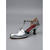 tanie Lata 20. XX wieku &amp; Era Gatsby’ego-Damskie buty na obcasie z paskiem w kształcie litery T w stylu Gatsby z lat 20. XX wieku – eleganckie, złote buty w stylu flapper z nadrukiem wężowej skóry i średnim obcasem, idealne na huczne imprezy