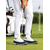 tanie Męskie buty golfowe-Białe i brązowe buty golfowe dla mężczyzn, cholewka ze skóry, lekka amortyzacja, podeszwa antypoślizgowa, idealne na pole golfowe i do aktywności na świeżym powietrzu