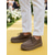 cheap Dress Sneakers-Men's Brown Casual Wedding Shoes – Comfortable Slip-On Loafers for Garden Parties, Outdoor Weddings &amp; Summer Events