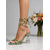 abordables Invité au mariage-Sandales vertes à brides et talons hauts pour femmes - chaussures élégantes pour invitées à un mariage champêtre