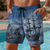 abordables Retro Vintage &amp; Ética-Hombre Náutico Velero Textura grunge Boxers de Natación Pantalones de Natación Pantalones de Surf Media cintura Retro Antiguo Exterior Vacaciones Uso Diario Bolsillos laterales Forro de malla Cintura