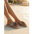 baratos Chinelos de slide-Sandálias de praia femininas vibrantes em laranja com girassóis - chinelos românticos de palha trançada com detalhes florais, em estilo boêmio, perfeitos para férias de verão e escapadas para ilhas