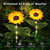 abordables Éclairages pour allées-Poteau lumineux solaire en forme de tournesol à LED - Lampe végétale artificielle pour allée ou cour, idéale pour les fêtes. &amp;décoration paysagère, lampe de sol étanche pour pelouse