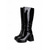 abordables Estilo Disco y Hippie de los años 70-Botas gogo rojas icónicas de los años 70 para mujer: botas de plataforma de charol brillante hasta la pantorrilla con tacón grueso para fiestas retro y bailes gogo. &amp;moda vintage