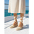 billige Kvinner-damesandaler med espadriller og kilehæl – elegante kremfargede platåsko med snøring for cruiseferier og tropiske øyer &amp;sommerdekkfester