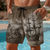 abordables Retro Vintage &amp; Ética-Hombre Náutico Velero Textura grunge Boxers de Natación Pantalones de Natación Pantalones de Surf Media cintura Retro Antiguo Exterior Vacaciones Uso Diario Bolsillos laterales Forro de malla Cintura
