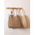 billige Reise- og feriebager-Stor vevd toteveske for kvinner, heklet materiale, tilgjengelig i off-white og khaki, romslig design, perfekt for hverdagsbruk og strandferie