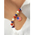 voordelige Accessoires-Patriottische bedelarmband voor dames van legering en acryl, elastische kralenarmband met verschillende hangers, perfect voor de viering van 250 jaar Amerika, Onafhankelijkheidsdag en dagelijks gebruik.