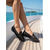 economico Ballerine da donna-Espadrillas da donna eleganti in rete nera - scarpe basse traspiranti con lacci e paillettes e suola morbida, ideali per crociere e viaggi in yacht di lusso. &amp;abiti da resort estivo