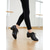 abordables Zapatos de salón y de baile moderno-para niños &amp;Zapatos de baile para adolescentes: cuero negro con diseño de cordones: calzado cómodo para practicar baile.