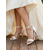 baratos noiva-Sandálias femininas prateadas de salto alto - sapatos de noiva elegantes com tira de pérolas para casamentos no jardim.