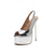 abordables Zapatos de salón de plataforma-Zapatos de tacón alto plateados con plataforma y puntera abierta para mujer, zapatos de fiesta metalizados para salir de noche, zapatos sexys para discotecas. &amp;tacones glamurosos de noche