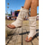 baratos Mulheres-Botas sandália femininas de camurça marrom com franjas - botinhas de verão boho de bico aberto com borlas e fivela, ideais para festivais de música e shows ao ar livre. &amp;eventos boêmios