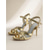 abordables Años 1920 &amp; Era Gatsby-Tacones altos Gatsby para mujer de los años 20: elegantes sandalias de tiras doradas metalizadas con dije de diamantes de imitación brillantes. &amp;Tacón de aguja para fiestas temáticas estilo flapper,