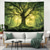 cheap Wall Tapestries-Enchanted Forest Ancient Tree of Life Wall Tapestry Sunbeams Mossy Tree Green Foliage Nature Landscape Living Room Bedroom Decor Home Wall Hanging Mural Backdrop