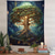 preiswerte Wandteppiche-Mystischer Lebensbaum, uralte Eiche, Vollmond, Sternenhimmel, leuchtende Wurzeln, verwunschener Wald, Fantasiekunst, Wandteppich, Schlafzimmerdekoration, Wohnzimmerwandbehang, Meditationsraumkulisse