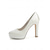 cheap Bride-Women's Ivory Platform Heels - Elegant Bridal Pumps for City Weddings