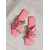 economico Infradito scivolosi-Sandali da donna romantici rosa con cinturini intrecciati - comodi sandali bassi con cinturini scintillanti di strass per fughe su isole, vacanze a Santorini &amp;relax in riva al mare