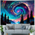 cheap Wall Tapestries-Abstract Galaxy Spiral Nebula Wall Tapestry Pine Trees Forest Mountain Landscape Colorful Starry Night Sky Psychedelic Swirl Wall Decor Living Room Bedroom Dorm Backdrop