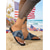 abordables Zapatos de mujer-Sandalias vaqueras para mujer del 250 aniversario de EE. UU. - sandalias de lona con estrellas y rayas patrióticas y borde deshilachado para el Día de la Independencia de 2026 y fiestas de barbacoa.
