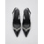 abordables escarpins à talon ouvert-Escarpins chics noirs vernis à bout pointu et bride arrière pour femme - talons aiguilles ornés de cristaux, parfaits pour le bureau et les tenues décontractées professionnelles. &amp;sorties élégantes en
