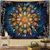 cheap Wall Tapestries-Bohemian Galaxy Mandala Wall Tapestry Starry Night Sky Peacock Feather Medallion Wall Hanging Psychedelic Celestial Art Home Decor Bedroom Living Room Backdrop