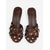 abordables Sandales à talons-Mules élégantes à pois marron pour femmes - mules chics en satin avec nœud et talon aiguille, parfaites pour les banquets, les dîners de luxe et les soirées d'été.