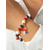 voordelige Accessoires-Patriottische bedelarmband voor dames van legering en acryl, elastische kralenarmband met verschillende hangers, perfect voor de viering van 250 jaar Amerika, Onafhankelijkheidsdag en dagelijks gebruik.