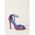 economico Sandali con tacco-Sandali da donna con tacco a spillo viola acceso - eleganti décolleté a righe zebrate con cinturino alla caviglia, perfetti per cene di lusso su navi da crociera, serate di gala e feste estive.
