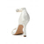 baratos noiva-Sandálias femininas prateadas de salto alto - sapatos de noiva elegantes com tira de pérolas para casamentos no jardim.
