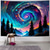 cheap Wall Tapestries-Abstract Galaxy Spiral Nebula Wall Tapestry Pine Trees Forest Mountain Landscape Colorful Starry Night Sky Psychedelic Swirl Wall Decor Living Room Bedroom Dorm Backdrop