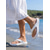 abordables Sandalias deslizantes-Chanclas de playa blancas para mujer: chanclas ligeras e impermeables con soporte ergonómico para el arco del pie para vacaciones de verano y escapadas a islas tropicales. &amp;comodidad diaria