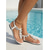economico Donne-eleganti sandali neri a farfalla da donna - sandali estivi bassi con strass scintillanti e comodo cinturino elastico posteriore per vacanze in hotel di lusso, feste a bordo piscina &amp;resort tropicali