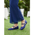 abordables Madre de la Novia/Novio-Zapatos planos de mujer azul marino con punta redonda y tira cruzada, elegantes zapatos para la madre de la novia para bodas en jardines, cómodos zapatos planos para exteriores.