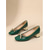 billige Pumps med blokkhæl-Retro mørkegrønne damepumps i lakk i imitert skinn – elegante blokkhæler med firkantet tå og dekorativ sølvfarget sløyfe for kontorarbeid og business casual &amp;elegant hverdagsklær