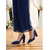 abordables Mère de la Mariée/Marié-Escarpins bleu marine à talons carrés pour femme, chaussures élégantes pour la mère de la mariée lors d'un mariage en ville, chaussures confortables à bout pointu et talon mi-haut pour les événements